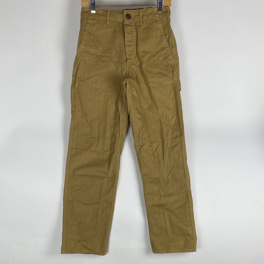orSlow French Work Pants Cotton Herringbone Camel Men’s US XXS